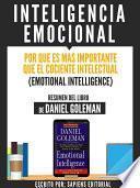 libro Inteligencia Emocional: Por Que Es Mas Importante Que El Cociente Intelectual (emotional Intelligence)