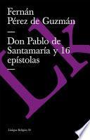 libro Don Pablo De Santamaría Y 16 Epístolas