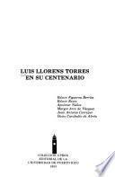 libro Luis Lloréns Torres En Su Centenario