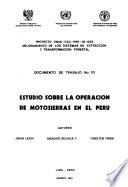 Estudio Sobre La Operación De Motosierras En El Perú