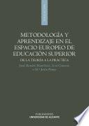 libro Metodología Y Aprendizaje En El Espacio Europeo De Educación Superior