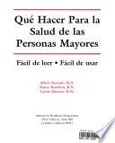 libro Qué Hacer Para La Salud De Las Personas Mayores