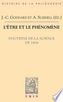 libro L être Et Le Phénomène