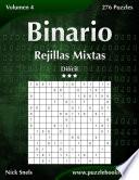 libro Binario Rejillas Mixtas   Difícil   Volumen 4   276 Puzzles