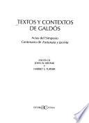 Textos Y Contextos De Galdós