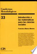 libro Introducción A Las Matemáticas Para Las Ciencias Sociales