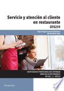libro Uf0259   Servicio Y Atención Al Cliente En Restaurante
