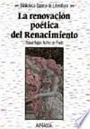 libro La Renovación Poética Del Renacimiento