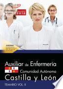 libro Auxiliar De Enfermería De La Administración De La Comunidad De Castilla Y León. Temario Vol. Ii.