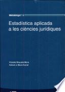 libro Estadística Aplicada A Les Ciències Jurídiques