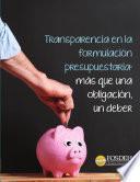 libro Transparencia En La Formulación Presupuestaria