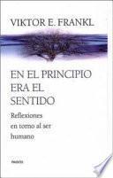 libro En El Principio Era El Sentido