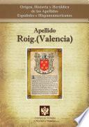 libro Apellido Roig.(valencia)